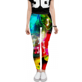 leggings с принтом Abstract Raster 160 в Рязани, 80% полиэстер, 20% эластан | Эластичный пояс, зауженные к низу, низкая посадка | Тематика изображения на принте: 