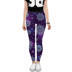 leggings с принтом Новогодние в Рязани, 80% полиэстер, 20% эластан | Эластичный пояс, зауженные к низу, низкая посадка | 