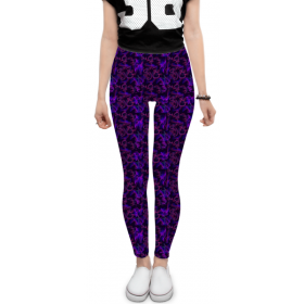 leggings с принтом Леггинсы Dark violet pattern в Рязани, 80% полиэстер, 20% эластан | Эластичный пояс, зауженные к низу, низкая посадка | 