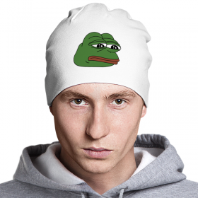 beanie с принтом Грустная лягушка в Рязани,  |  | 