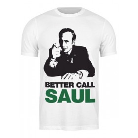 Мужская футболка с принтом Better call Saul в Рязани,  |  | Тематика изображения на принте: 