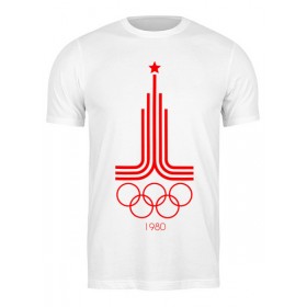 Мужская футболка с принтом Олимпиада 80 в Рязани,  |  | Тематика изображения на принте: 