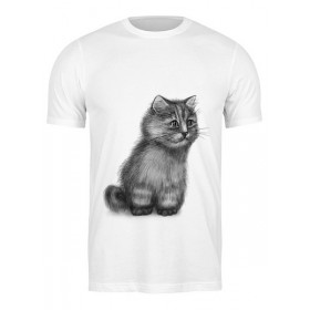 Мужская футболка с принтом Кот из фильма Пыль в Рязани,  |  | Тематика изображения на принте: 