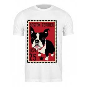 Мужская футболка с принтом Boston Terrier в Рязани,  |  | 