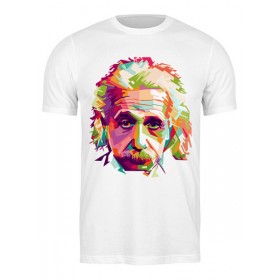 Мужская футболка с принтом Альберт Эйнштейн (Albert Einstein) в Рязани,  |  | 