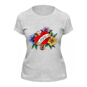 classic_woman_tee с принтом Сердце old school в Рязани,  |  | 