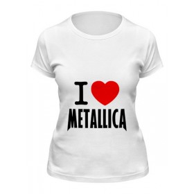 Женская футболка с принтом I love Metallica в Рязани,  |  | 