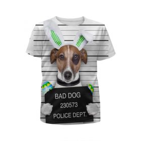 full_print_girl_tee с принтом Bad DOG в Рязани,  |  | Тематика изображения на принте: 