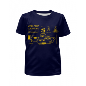 full_print_girl_tee с принтом Yellow Submarine в Рязани,  |  | Тематика изображения на принте: 