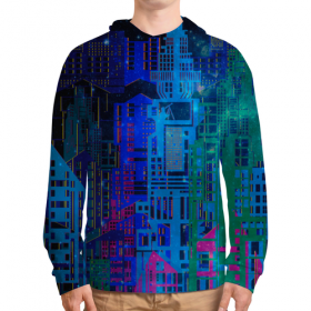 full_print_hoodie с принтом Космический город в Рязани, 92% хлопка 8% эластана Плотность: 245 гр/м2 |  | 