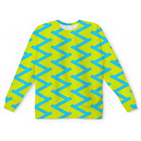 full_print_kids_sweatshirt с принтом Желто-голубой узор в Рязани,  |  | 