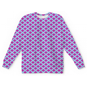 full_print_kids_sweatshirt с принтом Клетка цветная в Рязани,  |  | Тематика изображения на принте: 