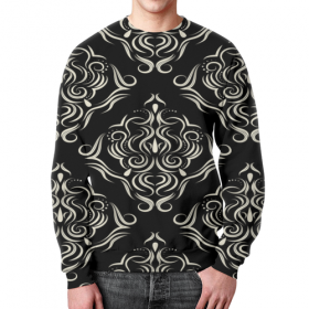 full_print_sweatshirt с принтом Черно белая роспись в Рязани,  |  | Тематика изображения на принте: 