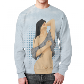 full_print_sweatshirt с принтом Gorgeous girl в Рязани,  |  | Тематика изображения на принте: 