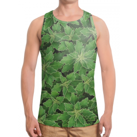 full_print_tanktop с принтом Зеленые листья в Рязани,  |  | Тематика изображения на принте: 