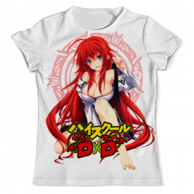 full_print_tee с принтом High School DxD в Рязани, Футболка с нанесением полноцветного изображения по всей поверхности может быть выполнена в двух вариантах - ХЛОПОК и СИНТЕТИКА. | Хлопок - ткань из 100% хлопка высшего качества пенье.  <br>Синтетика - ткань с высоким содержанием синтетического волокна (до 80%).  Материал хорошо тянется, имеет приятную на ощупь фактуру | 