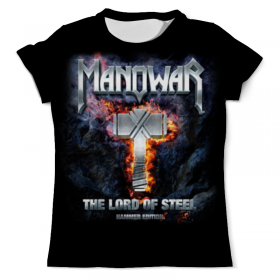 full_print_tee с принтом Manowar в Рязани, Футболка с нанесением полноцветного изображения по всей поверхности может быть выполнена в двух вариантах - ХЛОПОК и СИНТЕТИКА. | Хлопок - ткань из 100% хлопка высшего качества пенье.  <br>Синтетика - ткань с высоким содержанием синтетического волокна (до 80%).  Материал хорошо тянется, имеет приятную на ощупь фактуру | Тематика изображения на принте: 