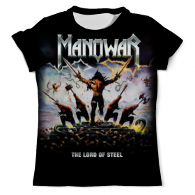 full_print_tee с принтом Manowar в Рязани, Футболка с нанесением полноцветного изображения по всей поверхности может быть выполнена в двух вариантах - ХЛОПОК и СИНТЕТИКА. | Хлопок - ткань из 100% хлопка высшего качества пенье.  <br>Синтетика - ткань с высоким содержанием синтетического волокна (до 80%).  Материал хорошо тянется, имеет приятную на ощупь фактуру | 