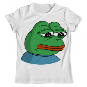 full_print_tee с принтом Pepe the frog в Рязани, Футболка с нанесением полноцветного изображения по всей поверхности может быть выполнена в двух вариантах - ХЛОПОК и СИНТЕТИКА. | Хлопок - ткань из 100% хлопка высшего качества пенье.  <br>Синтетика - ткань с высоким содержанием синтетического волокна (до 80%).  Материал хорошо тянется, имеет приятную на ощупь фактуру | Тематика изображения на принте: 