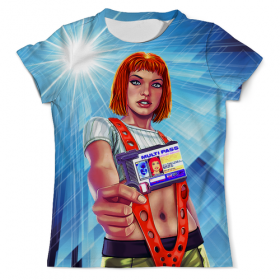 full_print_tee с принтом The Fifth Element LILOO в Рязани, Футболка с нанесением полноцветного изображения по всей поверхности может быть выполнена в двух вариантах - ХЛОПОК и СИНТЕТИКА. | Хлопок - ткань из 100% хлопка высшего качества пенье.  <br>Синтетика - ткань с высоким содержанием синтетического волокна (до 80%).  Материал хорошо тянется, имеет приятную на ощупь фактуру | 