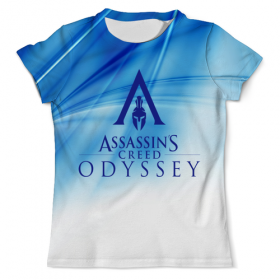 full_print_tee с принтом Assassins Creed в Рязани, Футболка с нанесением полноцветного изображения по всей поверхности может быть выполнена в двух вариантах - ХЛОПОК и СИНТЕТИКА. | Хлопок - ткань из 100% хлопка высшего качества пенье.  <br>Синтетика - ткань с высоким содержанием синтетического волокна (до 80%).  Материал хорошо тянется, имеет приятную на ощупь фактуру | Тематика изображения на принте: 