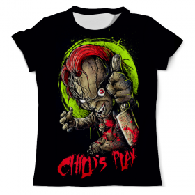 full_print_tee с принтом Chucky (Childs Play) в Рязани, Футболка с нанесением полноцветного изображения по всей поверхности может быть выполнена в двух вариантах - ХЛОПОК и СИНТЕТИКА. | Хлопок - ткань из 100% хлопка высшего качества пенье.  <br>Синтетика - ткань с высоким содержанием синтетического волокна (до 80%).  Материал хорошо тянется, имеет приятную на ощупь фактуру | 