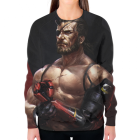 full_print_woman_sweatshirt с принтом Big Boss (Metal Gear Solid) в Рязани,  |  | Тематика изображения на принте: 