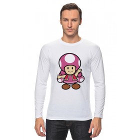 Мужской лонгслив с принтом Toadette (Mario) в Рязани, Хлопок |  | 