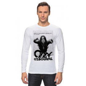 Мужской лонгслив с принтом Ozzy Osbourne в Рязани, Хлопок |  | 