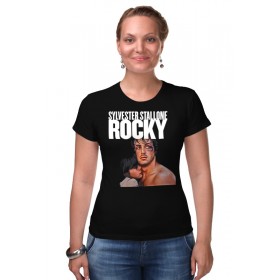 Женская футболка стрэйч с принтом Rocky Balboa в Рязани,  |  | 