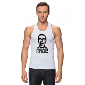 Мужская майка с принтом American psycho(Американский психопат) в Рязани,  |  | 