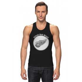 tanktop с принтом Detroit Red Wings в Рязани,  |  | Тематика изображения на принте: 