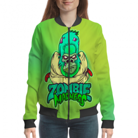 woman_bomber с принтом Zombie Madness в Рязани,  |  | 