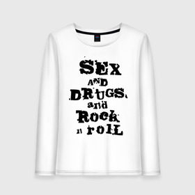 Женский лонгслив хлопок с принтом Sex and drugs and rock n roll (2) в Рязани, 100% хлопок |  | Тематика изображения на принте: drugs | rock | rocknroll | рок | рок н ролл | рокролл