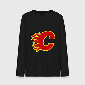 Мужской лонгслив хлопок с принтом Calgary Flames в Рязани, 100% хлопок |  | calgary flames | nhl | гелери флеймс | нхл | хоккей | хоккейная лига