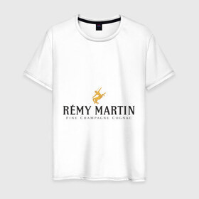 Мужская футболка хлопок с принтом Remy Martin в Рязани, 100% хлопок | прямой крой, круглый вырез горловины, длина до линии бедер, слегка спущенное плечо. | 