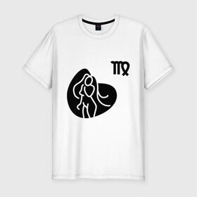 Мужская футболка премиум с принтом Дева(6) в Рязани, 92% хлопок, 8% лайкра | приталенный силуэт, круглый вырез ворота, длина до линии бедра, короткий рукав | гороскоп | дева | знак зодиака | знаки зодиака