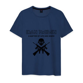 Мужская футболка хлопок с принтом Iron Maiden (2) в Рязани, 100% хлопок | прямой крой, круглый вырез горловины, длина до линии бедер, слегка спущенное плечо. | heavy metal | iron maiden | metal | rock | trash metal | метал | рок | рок группа | трэш метал | хеви метал