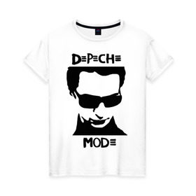 Женская футболка хлопок с принтом Depeche Mode (2) в Рязани, 100% хлопок | прямой крой, круглый вырез горловины, длина до линии бедер, слегка спущенное плечо | depeche mode | депеш мод | карикатура depeche mode | карикатура депеш мод | фото depeche mode