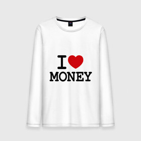 Мужской лонгслив хлопок с принтом I love money в Рязани, 100% хлопок |  | i love | money | бабки | бабло | бабосы | валюта | деньги | доллары | евро | купюры | люблю деньги
