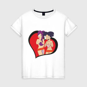 Женская футболка хлопок с принтом Futurama-censored в Рязани, 100% хлопок | прямой крой, круглый вырез горловины, длина до линии бедер, слегка спущенное плечо | futurama | футурама