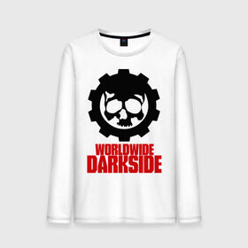 Мужской лонгслив хлопок с принтом Worldwide Darkside в Рязани, 100% хлопок |  | Тематика изображения на принте: сторона | темная | череп | черепушка | шестеренка | электро | электронная