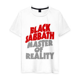 Мужская футболка хлопок с принтом Black Sabbath. Master of reality в Рязани, 100% хлопок | прямой крой, круглый вырез горловины, длина до линии бедер, слегка спущенное плечо. | Тематика изображения на принте: heavy metal | metal | muse | rock | trash metal | альтернатива | квартет | лица | метал | рок | рок группа | рок группы | трэш метал | хеви метал