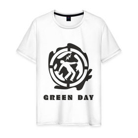 Мужская футболка хлопок с принтом Green_Day (4) в Рязани, 100% хлопок | прямой крой, круглый вырез горловины, длина до линии бедер, слегка спущенное плечо. | green day