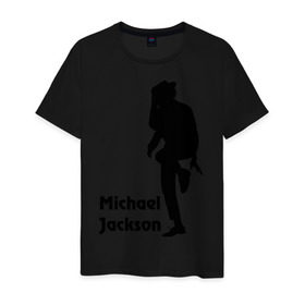Мужская футболка хлопок с принтом Michael Jackson (15) в Рязани, 100% хлопок | прямой крой, круглый вырез горловины, длина до линии бедер, слегка спущенное плечо. | michael jackson | pop | король | легенда | майкл джексон | поп | силуэт