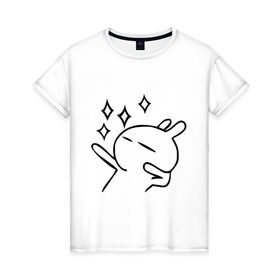 Женская футболка хлопок с принтом Disco rabbit в Рязани, 100% хлопок | прямой крой, круглый вырез горловины, длина до линии бедер, слегка спущенное плечо | disco rabbit | диско кролик | дискотека | кролик
