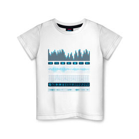 Детская футболка хлопок с принтом Атрибуты звукоинженера (4) в Рязани, 100% хлопок | круглый вырез горловины, полуприлегающий силуэт, длина до линии бедер | Тематика изображения на принте: эквалайзер