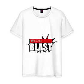 Мужская футболка хлопок с принтом Brembo BLAST 1 в Рязани, 100% хлопок | прямой крой, круглый вырез горловины, длина до линии бедер, слегка спущенное плечо. | blast | brembo | brembo blast | бласт