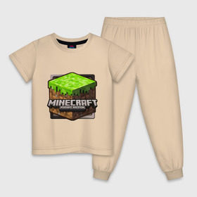 Детская пижама хлопок с принтом Minecraft logo в Рязани, 100% хлопок |  брюки и футболка прямого кроя, без карманов, на брюках мягкая резинка на поясе и по низу штанин
 | Тематика изображения на принте: creeper | mine craft | minecraft | майнкрафт | шахта