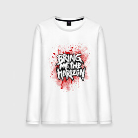 Мужской лонгслив хлопок с принтом Bring me the horizon blood out в Рязани, 100% хлопок |  | Тематика изображения на принте: bmth | rock | кровь